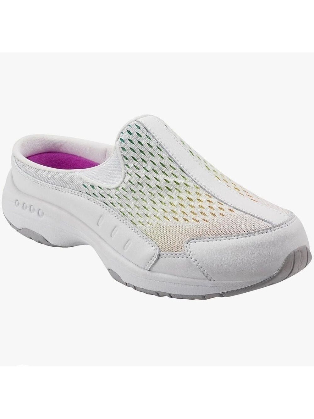 Easy Spirit Traveltime 675 Classic Clogs Shoes in White/ Rainbow - NWT